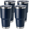 HASLE OUTFITTERS 30oz Stainless Steel Tumbler, Double Wall Vacuum Insulated Travel Mug Tumbler, Durable Insulated Coffee Mug, Gift Box Set (Navy, 4) by HASLEOUTFITTERS