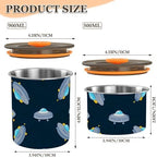 Cartoon Cute Blue-gray Spaceship Designed Food Containers With Lids Stainless Steel Containers For Food Storage Push Button Coffee Canister - Image 3