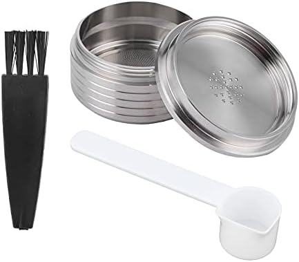 Coffee Filter, Reusable Capsule with Spoon Brush Fit for DELTA Point Stainless Steel Pod Q NDIQ7323 Maker Machine Filters - Image 5