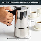Primula 6 Cup Stovetop Espresso Coffee Maker, Stainless Steel (PES-4606) - Image 5