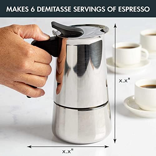 Primula 6 Cup Stovetop Espresso Coffee Maker, Stainless Steel (PES-4606) - Image 5