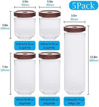 SAIOOL Set of 5 Kitchen Canisters,Thick, Stackable, Natural Style,Cookie, Rice and Spice Jars - Sugar or Flour Container - Big and Small Airtight Food Jar for Pantry - Image 2