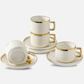 LETAOTAO Espresso Cups and Saucers Set of 4, 3oz Mini Demitasse Mugs by LETAOTAO