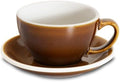 Loveramics Coffee Cup Ceramic, 10 oz Latte Art Cup with Saucer for Cappuccino, Tea, Espresso, Thick - walled stoneware Cappuccino mug Set for Cafe and Barista - Potters Colours (Caramel, 10OZ) by LoveramicsUSA