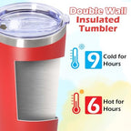 20oz Tumbler Insulated Tumblers Vacuum Coffee Mug with Lid Red 6Pack - Image 4