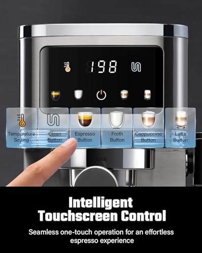 KIDISLE 20 Bar Espresso Machine with Auto Milk Frother & Touchscreen, 1350W - Image 6
