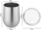 DOMICARE Stainless Steel Wine Tumbler Bulk with Lid, Personalized Insulated Tumblers Set, 12oz Travel Coffee Cups Pack of 12, Stainless steel - Image 4