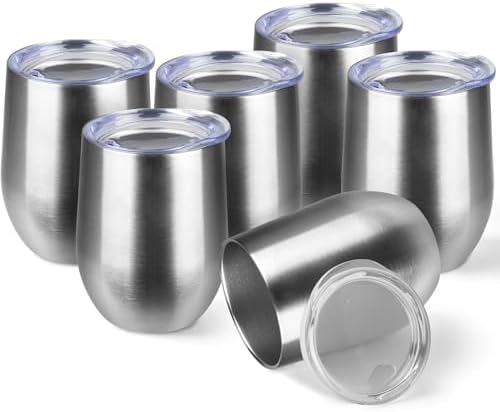StarSpeed 12oz/6 Pack Insulated Wine Tumbler with Lid,Silver by StarSpeed