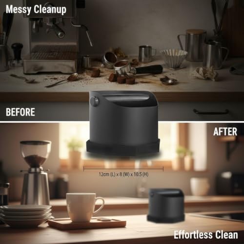 Small Espresso Knock Box, Matte Black Stainless Steel Coffee Waste Bin, 25.36 oz / 750 mL Capacity, Anti-Slip Base, Easy-Clean Grounds Disposal Container for Home Barista Use - Image 5
