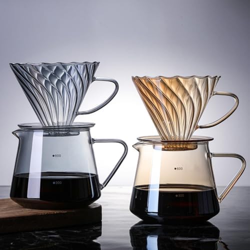 Pour Over Coffee Maker Set, 600ML Glass Carafe Coffee Server with Dripper - Image 7