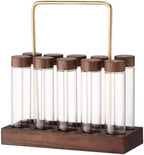 Glass Coffee Storage Tube with Wooden Stand, Sealed Bean Jar for Kitchen by COLLBATH