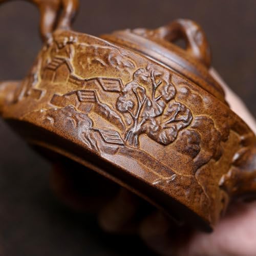 Tea Kettle Creative Stoneware Relief Dezhong Teapot Office Single Pot Tea Maker Ceramic Tea Infuser - Image 4