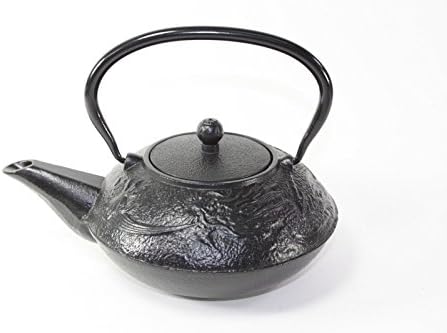 Japanese Antique 24 Fl Oz Black Chinese Dragon Design Cast Iron Teapot Tetsubin with Infuser+ Gift Bow - Image 2