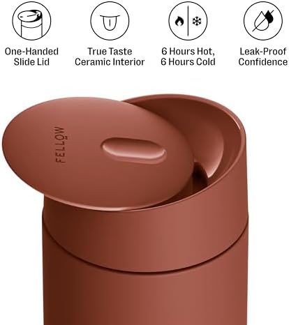 Fellow Carter Slide 16 oz Ceramic Lined Travel Coffee Mug, Sienna - Image 2