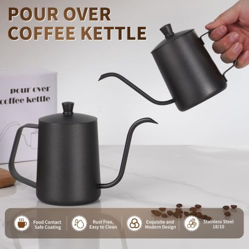 20oz Gooseneck Coffee Kettle, Stainless Steel Pour Over Kettle - Image 3