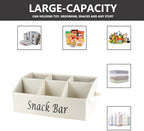 Snack Organizer for Countertop, 2 Pack Fabric Snack Container with Handles, 6 Compartment Snack Box Container Snack Basket, Snack Bar Station Decor, Kitchen Pantry Organizer and Storage - Image 3