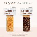 ComSaf Glass Storage Containers with Lids 1.7 Qt, 3 Pack Glass Storage Jars - Image 3