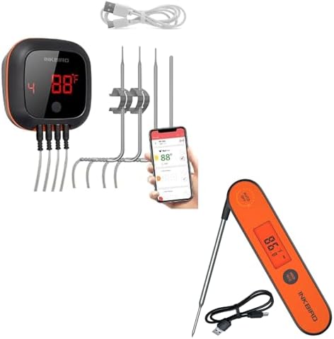 Inkbird IBT-4XS Bluetooth Thermometer and Rechargeable Instant Read Thermometer by Inkbird