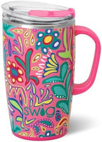 Swig Life 18oz Insulated Travel Mug with Handle & Lid, Flora Rosa by SwigLife