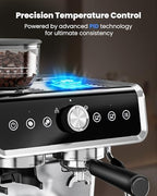 Coffee Maker with Grinder, 30 Settings & 20 Bar Pump, Espresso Machine with 58mm Portafilter & Milk Frother for Cappuccino or Latte - Image 5