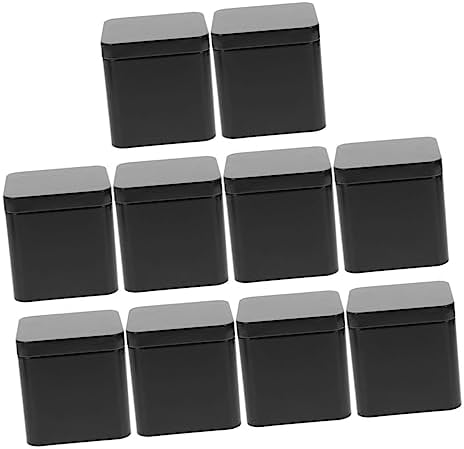 Healifty 2sets Tinplate Loose Tea Canister Airtight Tea Box Organizer Storage Box for Leaves Beans Candy 10pcs*2 - Image 3