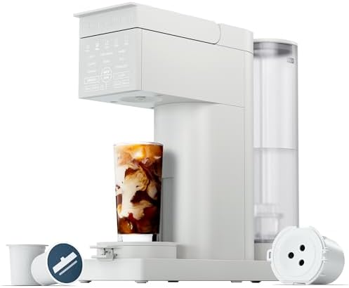 Chefman Caffeinator Single Serve Coffee Maker, Brew Kcups & Grounds, Drip Coffee Machine with Brew Strength Settings, Iced Coffee Function, 45 oz. Removable Water Reservoir by Chefman