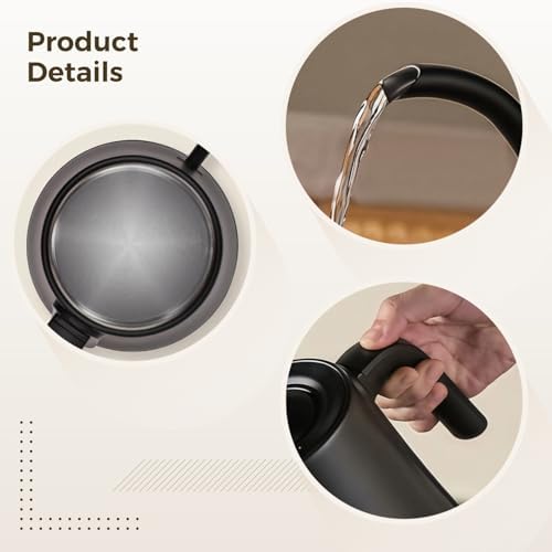 Gooseneck Electric Kettle with Smart Temperature Control, 1000 ml 33.8 oz Stainless Steel, 1200 W Fast Heating, Touchscreen Display - Image 2