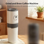 Portable Electric Burr Coffee Grinder with Rechargeable Pour Over Coffee Set Stainless Steel Conical Burr 1500mAh Battery for Camping Travel Office Outdoors (White) - Image 2