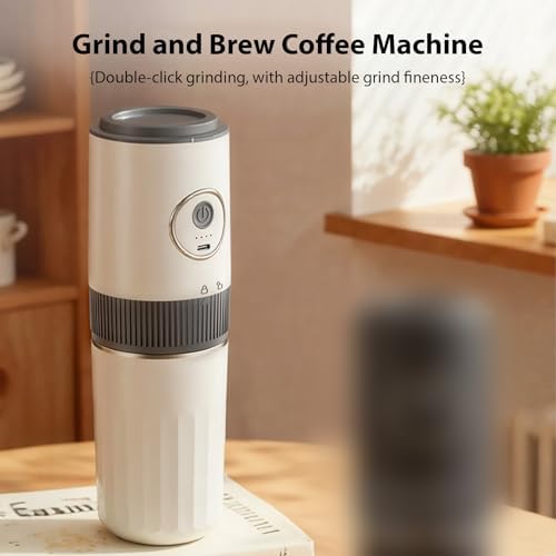 Portable Electric Burr Coffee Grinder with Rechargeable Pour Over Coffee Set Stainless Steel Conical Burr 1500mAh Battery for Camping Travel Office Outdoors (White) - Image 2