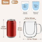 12 OZ Glass Coffee Mug Pack of 6 - Image 3