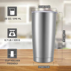 20 oz Tumblers Bulk Stainless Steel Tumbler with Lid, 6 Pack - Image 3
