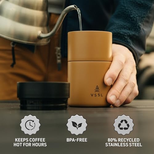 VSSL - Nest Pour Over Coffee Set | Coffee Maker for Camping | All-In-One Travel Pour Over | Transportable Dripper, 10oz Stainless Steel Travel Mug | Compact Storage & Adventure Ready | Sahara - Image 5