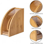 Kitchen Counter Coffee Station Organizer, Bamboo Filter Holder Box for Standard Cone or Basket Papers, Natural Wood Finish - Image 6