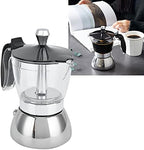 4 Cup Moka Pot - Stovetop Espresso Coffee Maker, Stainless Steel Stovetop Coffee Percolator, Kitchen Coffee Maker Coffee Pot, Resistance Anti-Scald, 200 ml, Suitable For Home And Office - Image 7