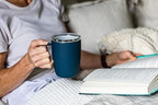 Vinglacé Stainless Steel Coffee Mug- Insulated Hot and Cold Beverage Cup with Glass Insert and Lid, 12 oz, Navy - Image 5