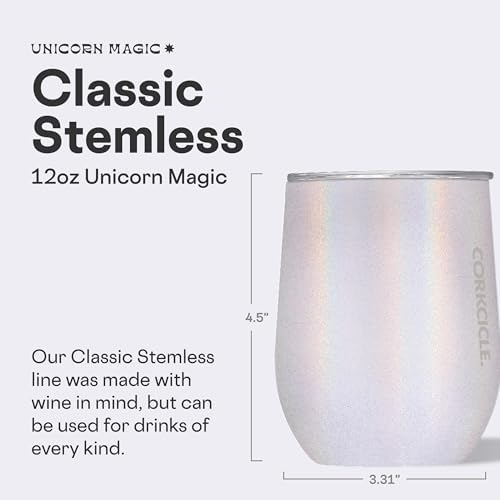 Corkcicle Stemless Wine Tumbler with Lid, 12oz, Unicorn Magic - Image 2
