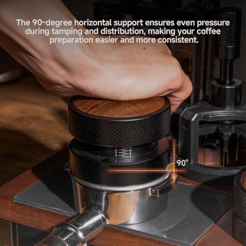Espresso Tamping Station with Knock Box, 8-in-1 Wooden Coffee Organizer, Espresso Knock Box & Tamping Station 58mm, Fits 51/53/54/58mm Portafilter Tamper Distributor for Home Barista - Image 6