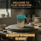 Clay in Motion Handmade Ceramic Mug 24 oz, Large Coffee Mug, Hand Painted Stoneware, Dishwasher Microwave & Oven Safe, Lead-Free, Made in USA Since 1981 (Island Oasis) - Image 5