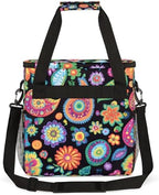 Beautiful Colored Flowers Coffee Maker Carring Bag Travel Carrying Storage Tote Bag Compatible with Keurig K-Mini or K-Mini Plus Portable Single Serve Coffee Brewer Case with Pockets for K-cup Pods - Image 5