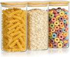 KEYWING 50oz Glass Storage Containers with Airtight Lids for Pantry, 3 Pack by KEYWINGDirect