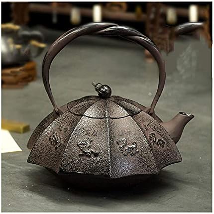 BERTY·PUYI Tea Kettle, Cast Iron Teapot, Tea Kettle with Removable Stainless Steel Infuser Internal Enamel Iron Teapots, Stovetop Tea Kettle for Kitchen Teahouses - Image 2