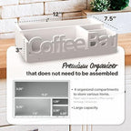 Coffee Bar Organizer Countertop, White Wood Coffee Station Caddy Tray,White - Image 4