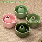 Matcha Whisk Set, 18.6oz Ceramic Matcha Bowl with Spout, Bamboo Whisk, Whisk Holder, Scoop - 4Pcs Elegant Matcha Set for Gifting and Personal Use Pink - Image 2