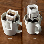 Coffee Filters Stainless Steel Coffee Filter Holder Reusable Outdoor Tea Filters Dripper Baskets Coffee Ear Drip Filter Paper Bag Shelf - Image 4