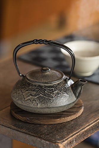 Ikenaga IronWorks Iron Teapot, 0.2 gal (0.55 L), Nanbu Ironware Pine Cranes, Made in Japan - Image 2