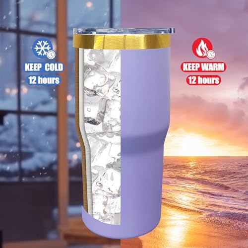 20 oz Tumbler Bulk Stainless Steel Tumblers with Lids and Straws Lilac - Image 4