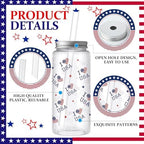 Skylety 30 Pcs 4th of July Plastic Cups with Lids and Straws 13.5 oz Independence Day Plastic Cups Reusable Cute Tumbler for 250th Anniversary 4th of July Party Favor Patriotic Supplies - Image 3