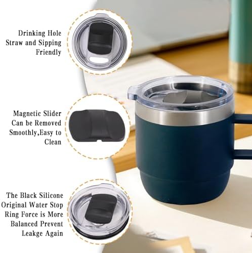 6 oz Stackable Mug, Stainless Steel cup with handle, Vacuum Insulated Espresso/Coffee Mug, shot Glass Set for 2-Piece Set for Coffee, Spirits, Wine, Tea-purple - Image 5