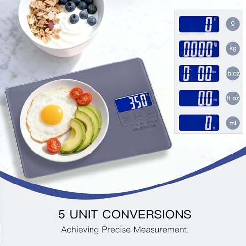 MEGAWISE High Precision 0.1g Coffee & Food Scale with Timer, Dual Power Supply, Waterproof Tempered Glass, 5 Weighing Modes, Professional Coffee Brewing Timer Kitchen Scale,Grey - Image 3