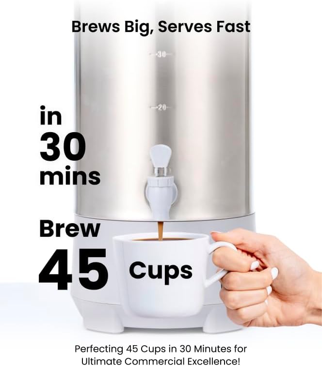 SYBO 45 Cup Coffee Urn, 6L Commercial Stainless Steel Coffee Maker - Image 2